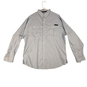 Columbia PFG Super Tamiami Mens Large Plaid Long Sleeve Fishing Shirt Vented